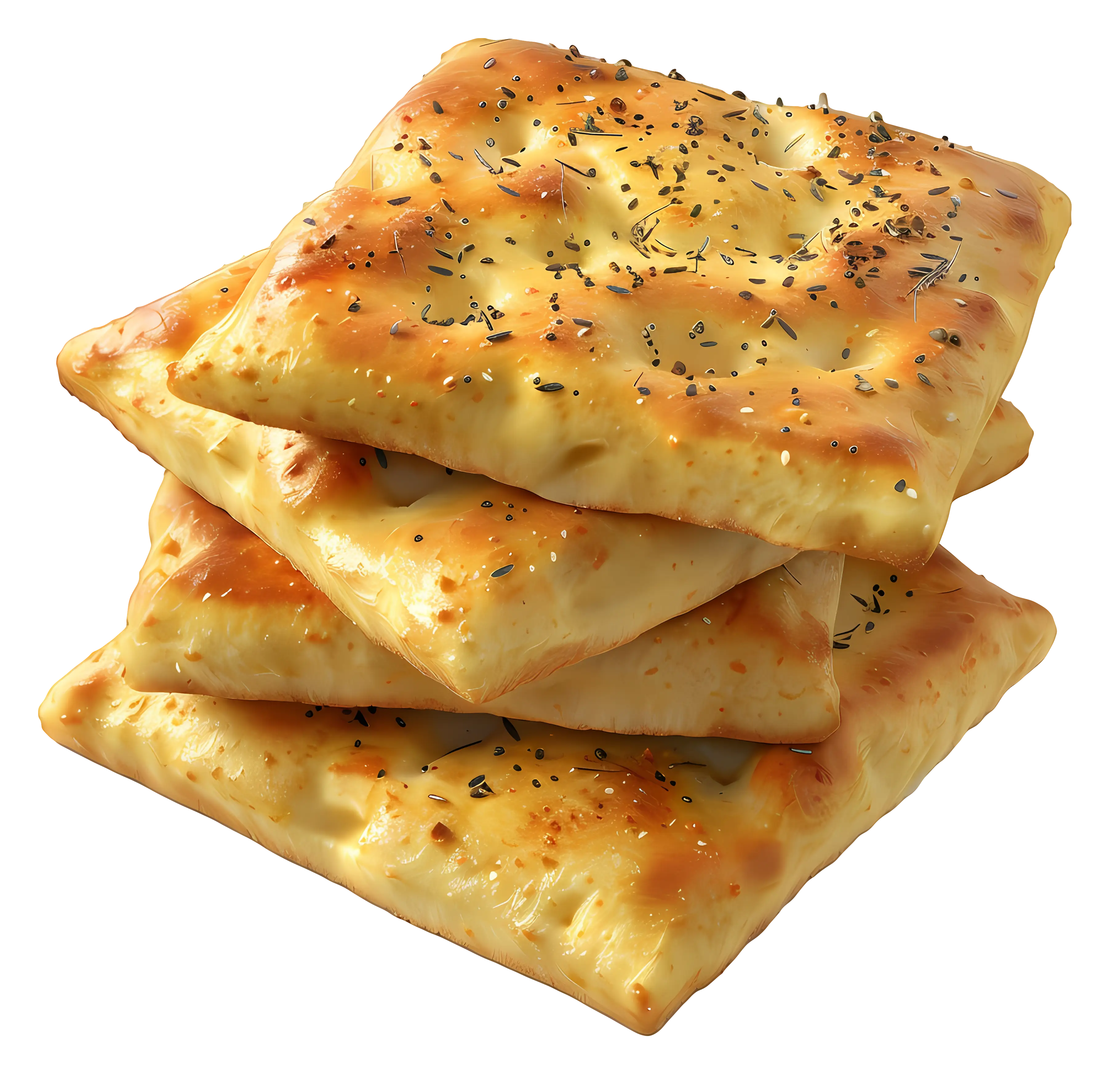 Stack of Herb-Seasoned Crackers