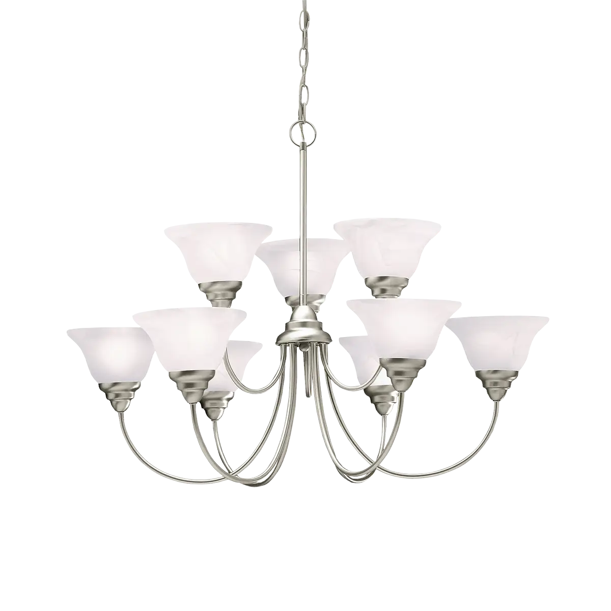 Modern Chandelier with Glass Shades