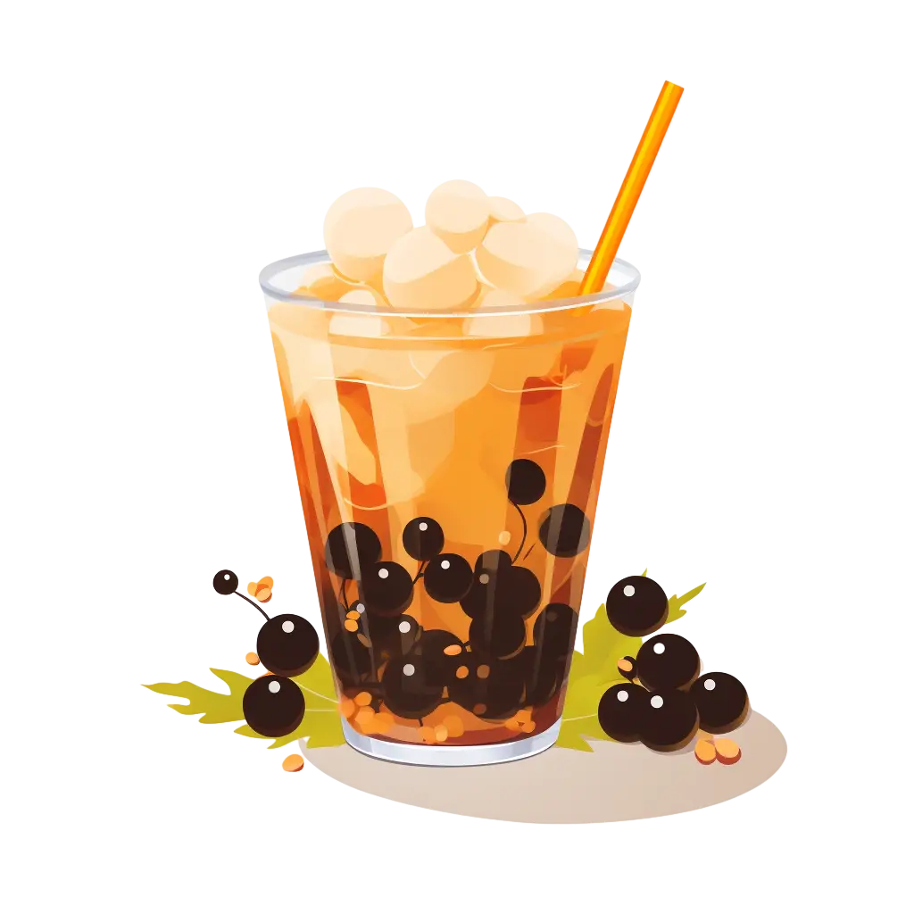 Refreshing Bubble Tea with Boba