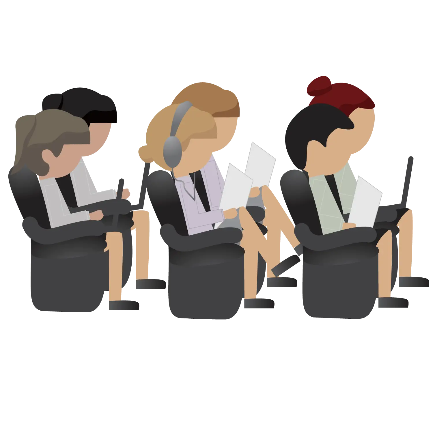 People Sitting in a Row