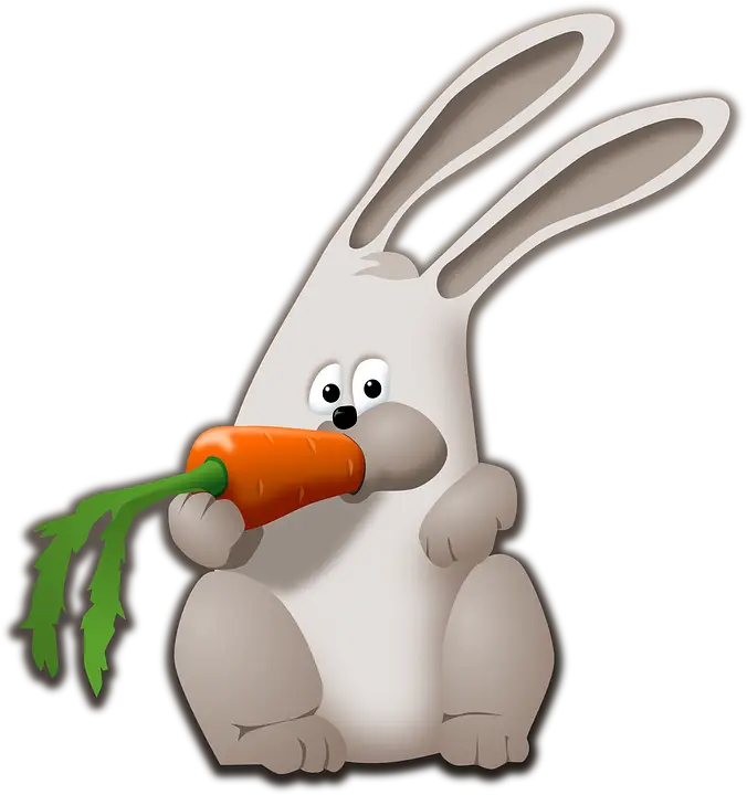Adorable Rabbit Eating a Carrot