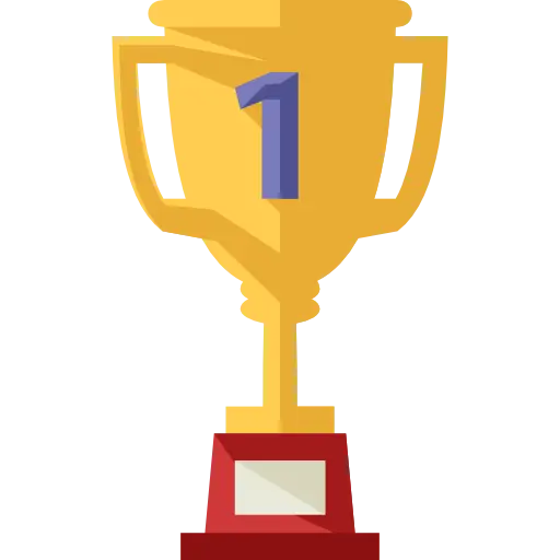 Gold Trophy Illustration with Number 1