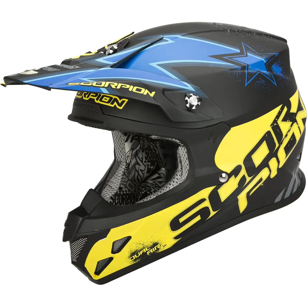 Blue and Yellow Motocross Helmet for Racing