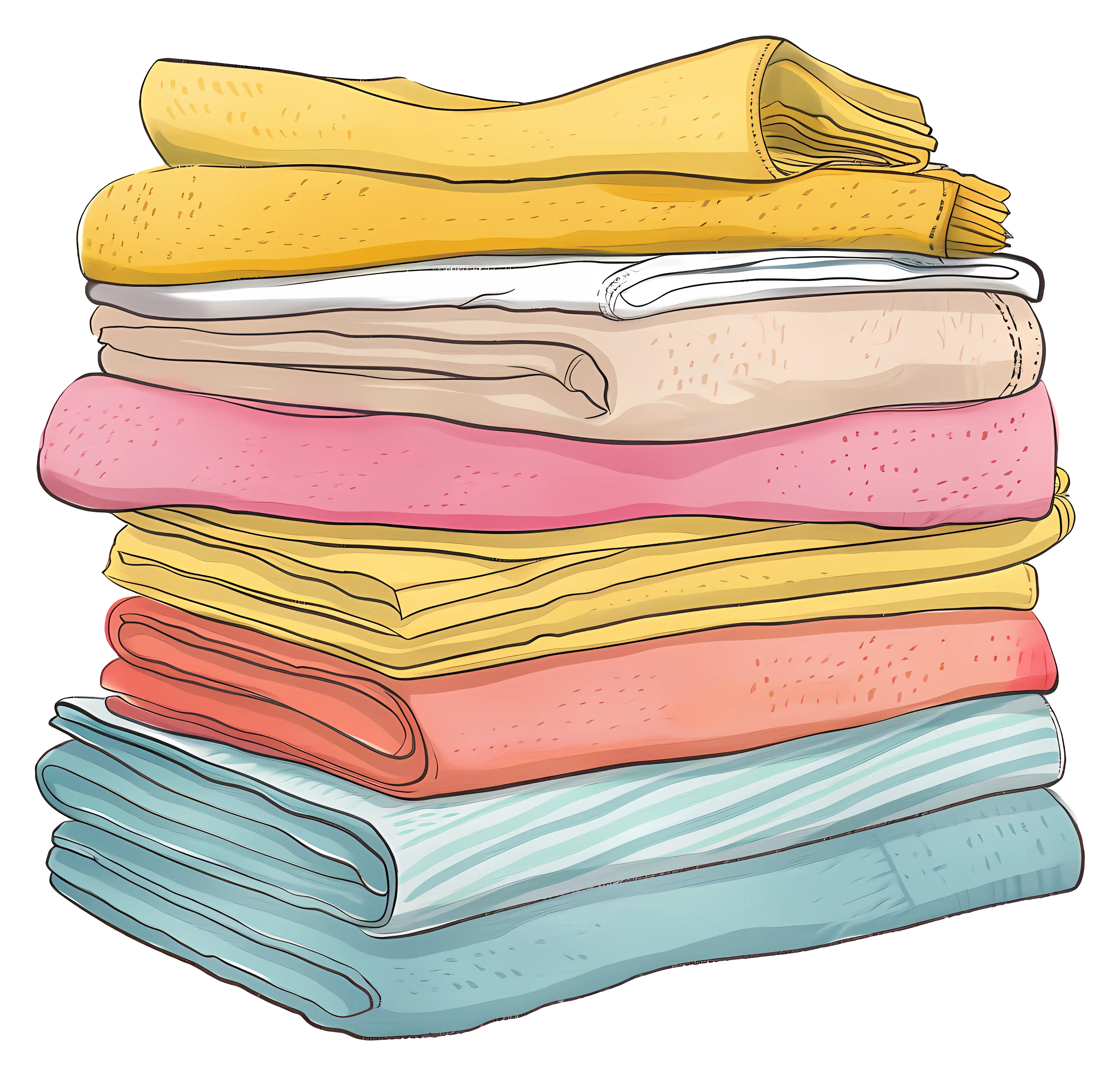 Stack of Folded Clothes in Various Colors