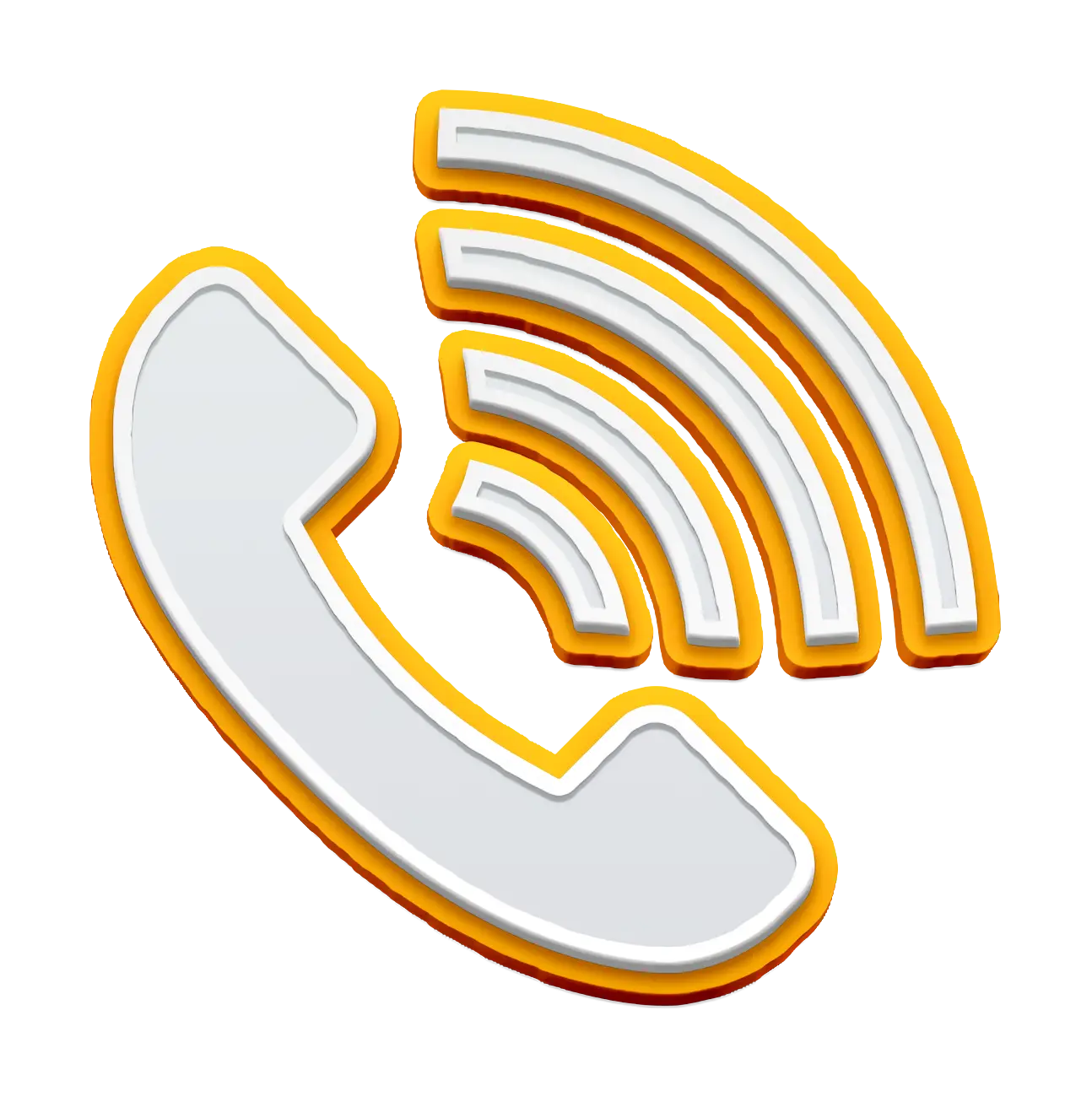 Telephone Call Icon with Signal Waves
