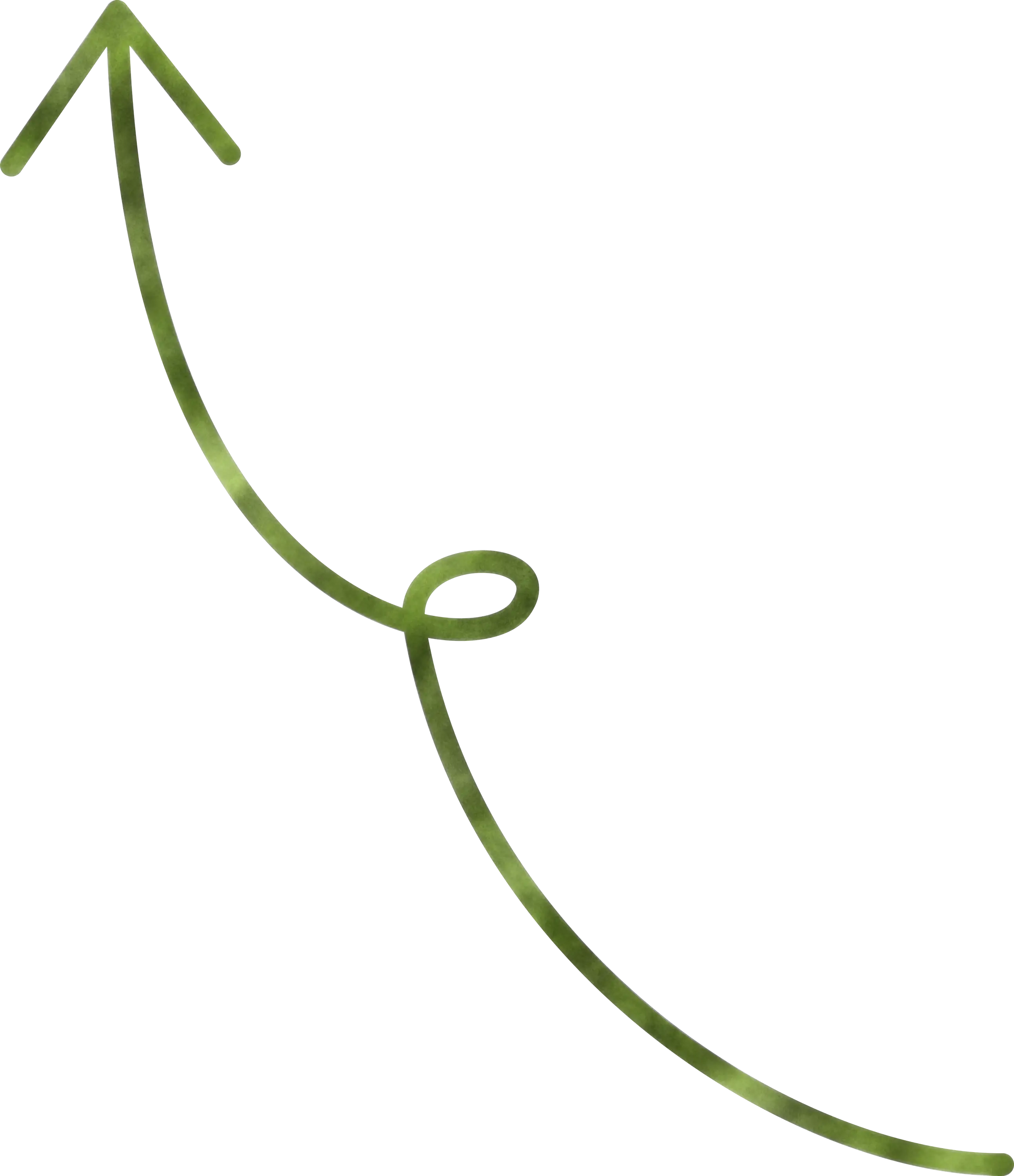 Green Looping Upward Arrow