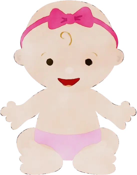 Cute Baby Cartoon Illustration with Bow