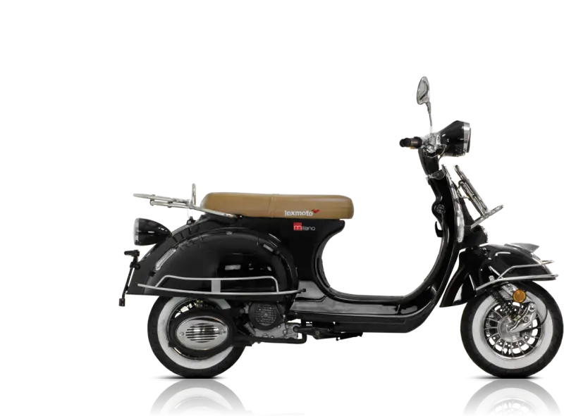 Black Retro Styled Scooter with Leather Seat