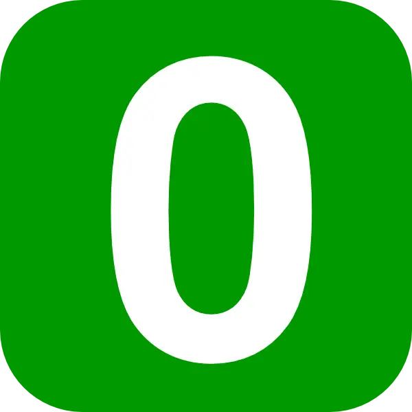 Green Zero Icon for Numerical Display
