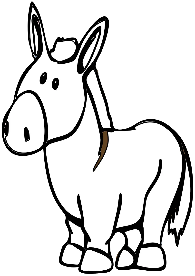 White Donkey Cartoon