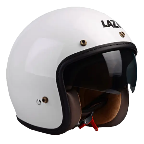 Vintage-Style White Motorcycle Helmet