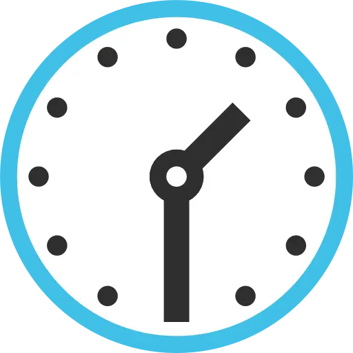 Blue and Black Modern Clock Icon