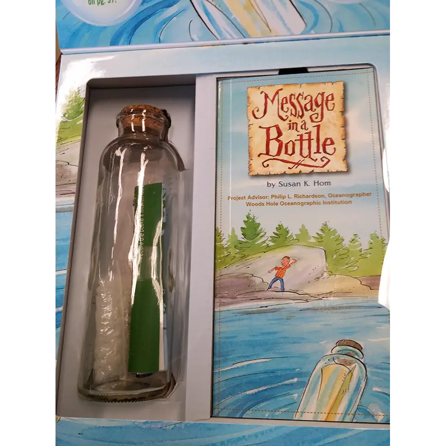 Message in a Bottle Book with Glass Bottle