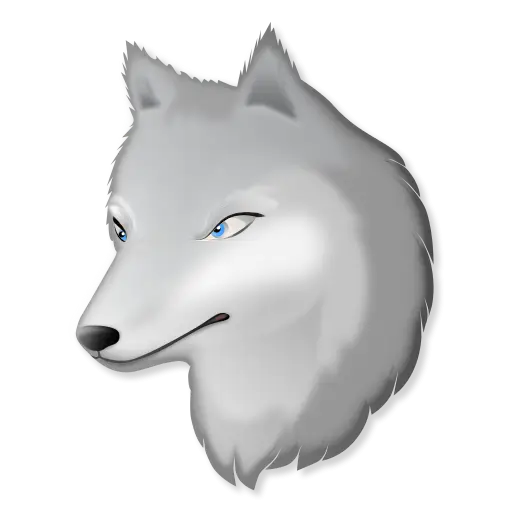 White Wolf Face Illustration