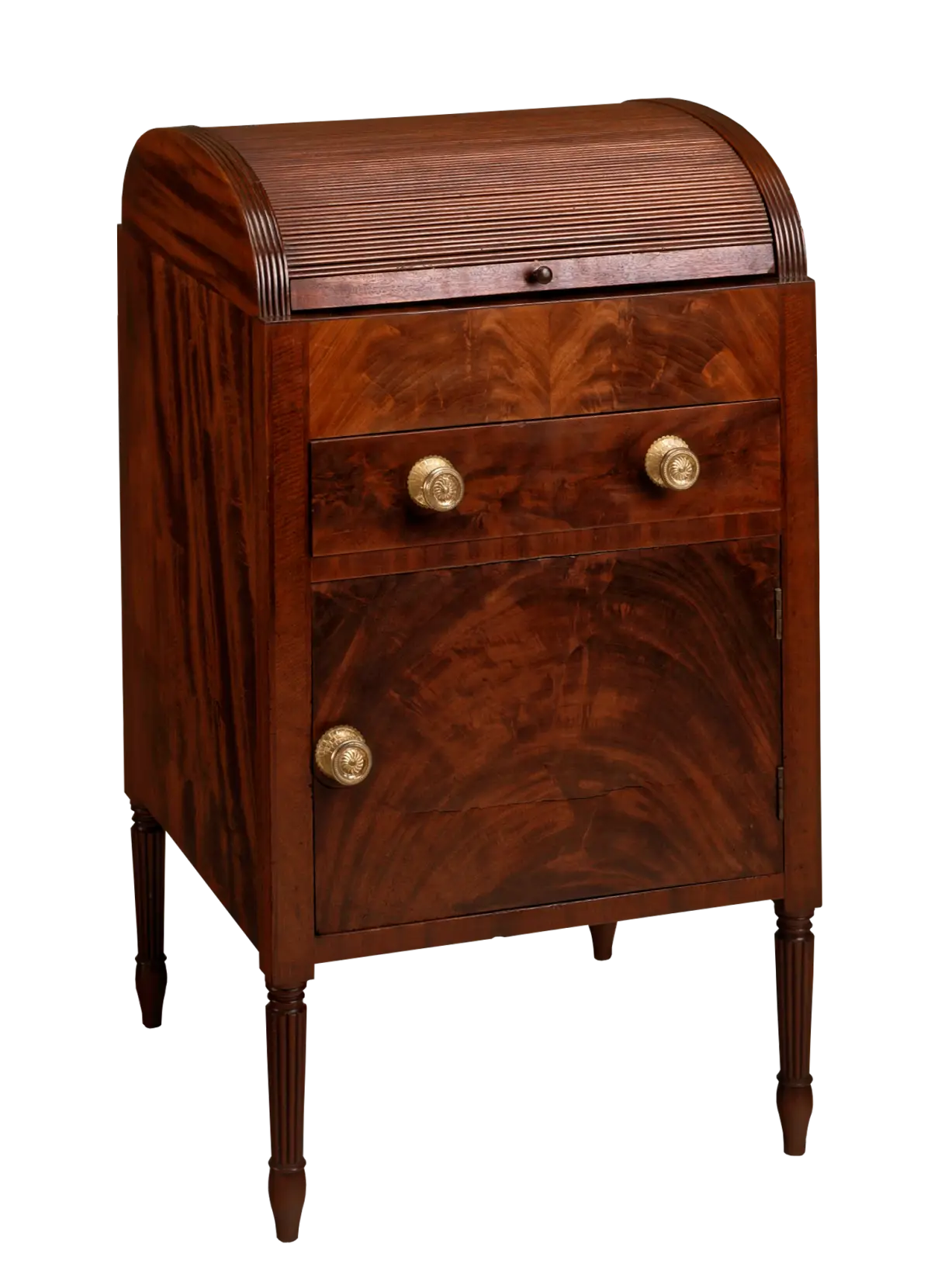 Antique Wooden Cabinet with Brass Handles