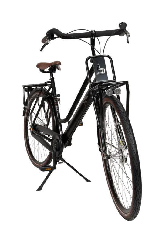 Modern Black Bicycle with Basket