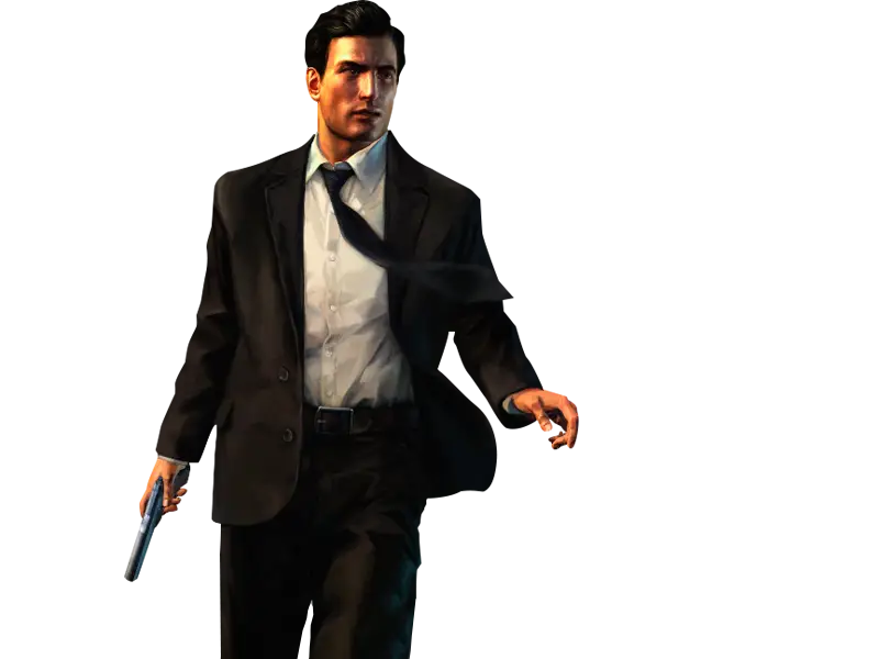 Action Character in Suit with Gun
