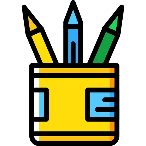 Colored Pencils in Yellow Holder