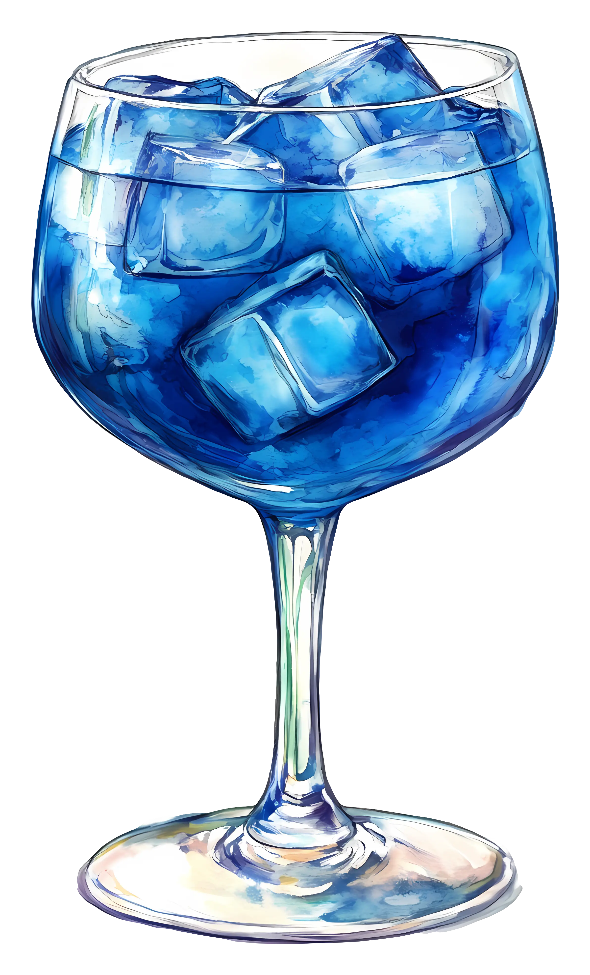 Refreshing Blue Cocktail with Lime