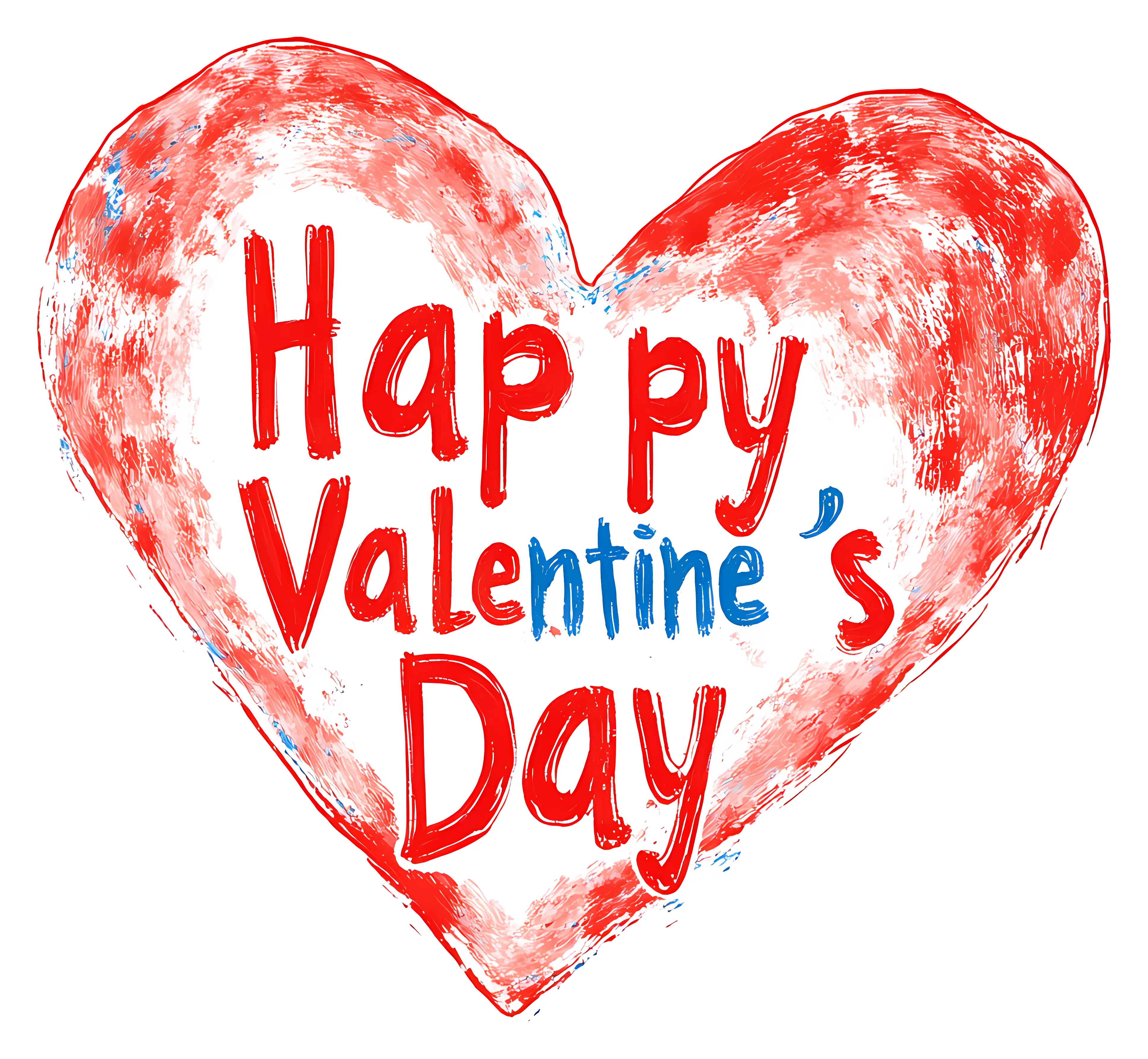 Happy Valentine&#039;s Day Red Heart Illustration