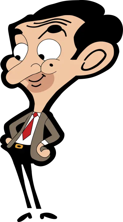 Cartoon Man in Suit with Red Tie