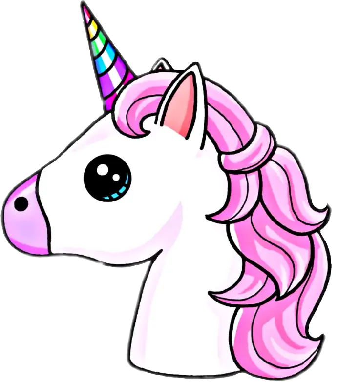 Colorful Unicorn Illustration with Rainbow Horn