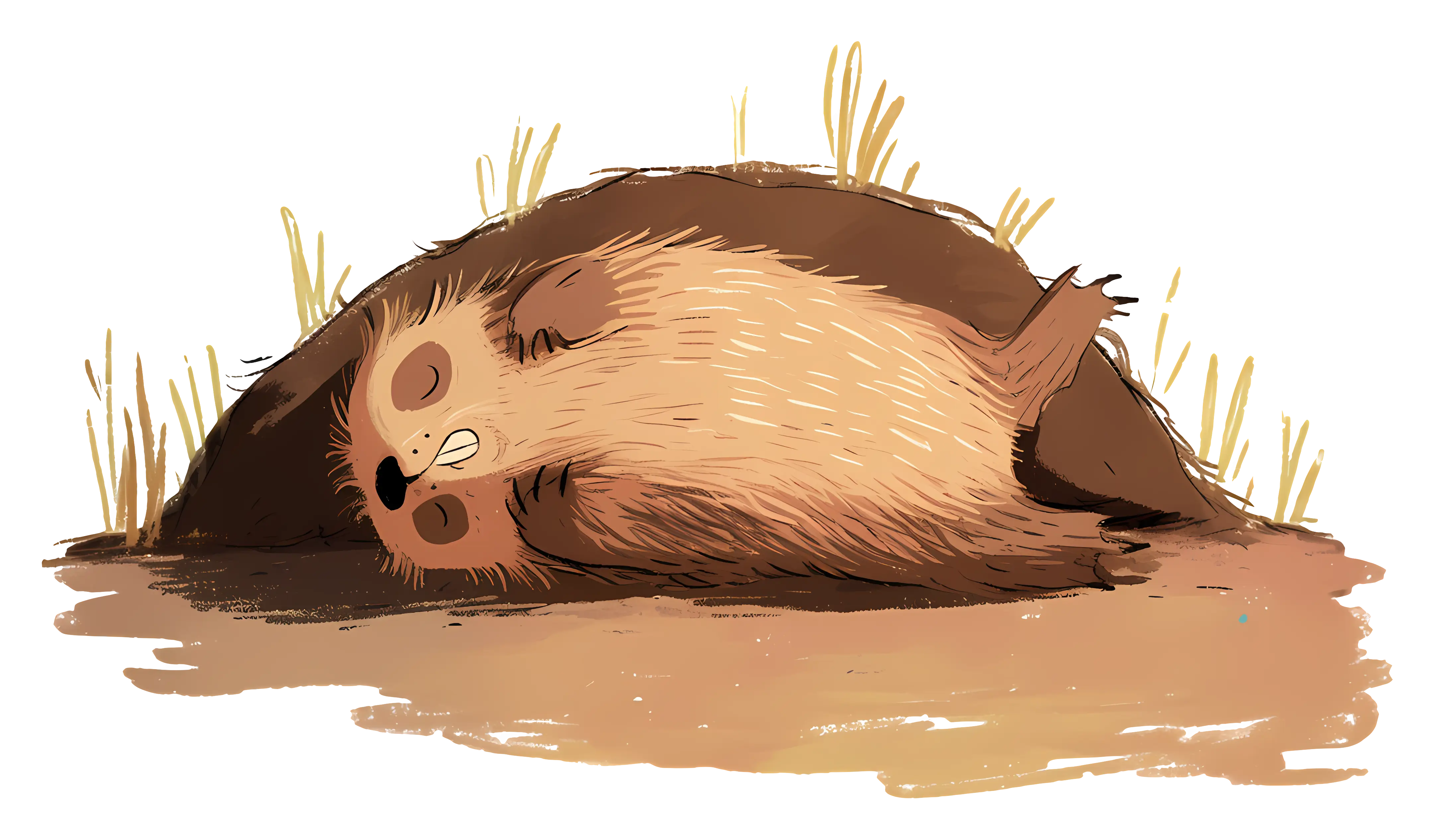 Sleeping Sloth on Ground