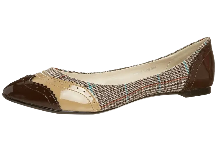 Brown Decorative Flat Shoe for Women