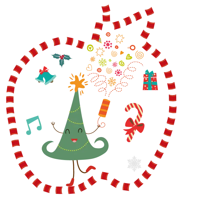 Festive Christmas Tree with Decorations