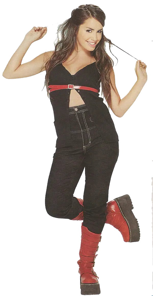 Person in Black Outfit with Red Boots