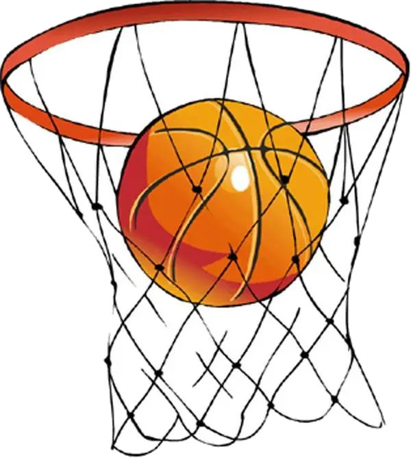 Basketball Going Through the Hoop in Action