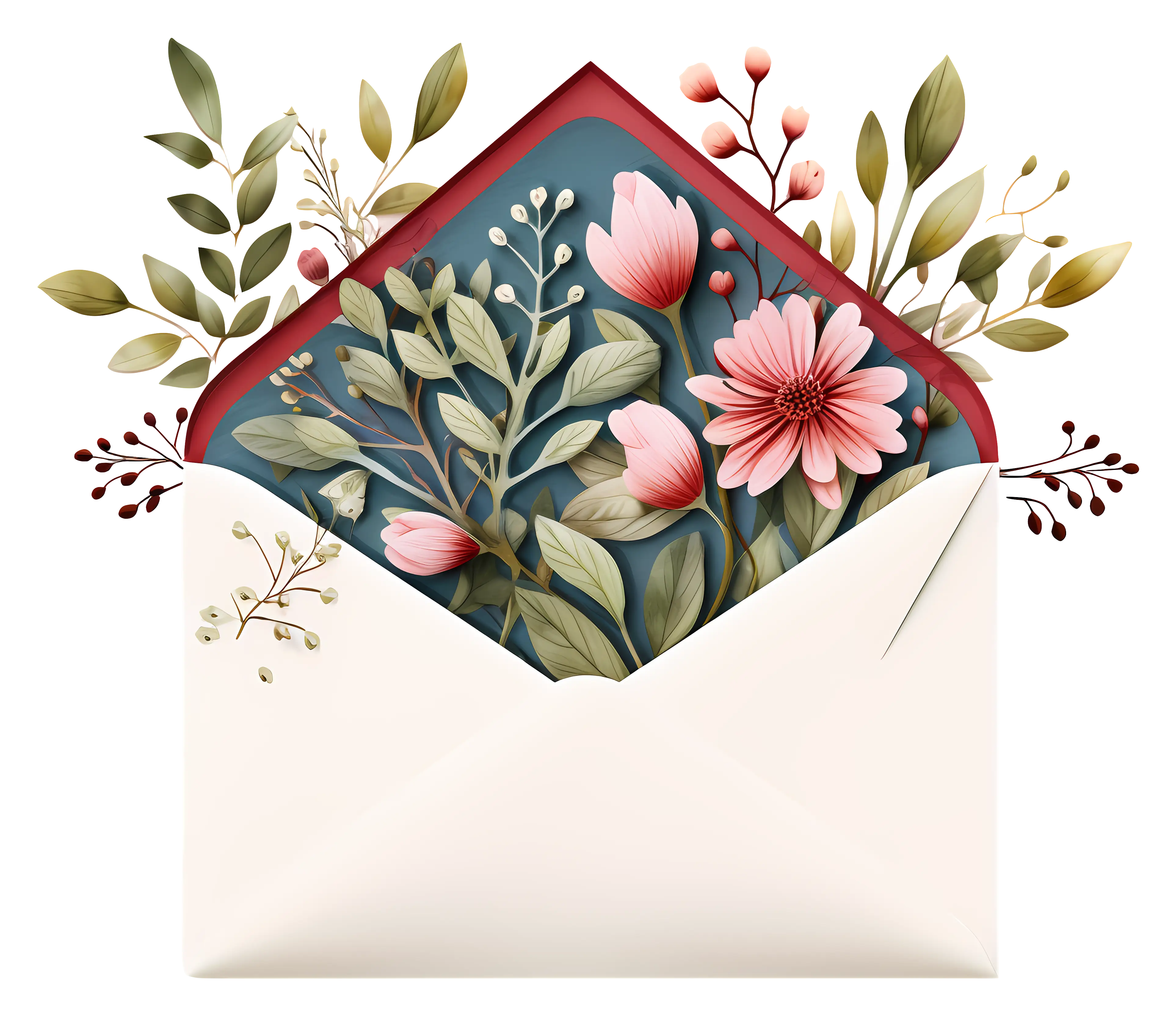 Floral Envelope with Flowers