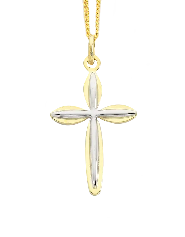 Gold and Silver Cross Pendant