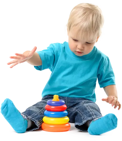 Toddler Playing with Stacking Rings