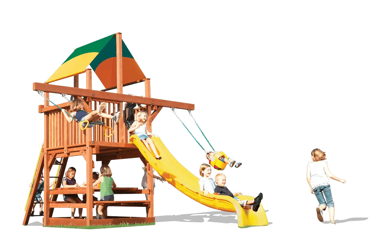 Children&#039;s Playground with Slide and Swing