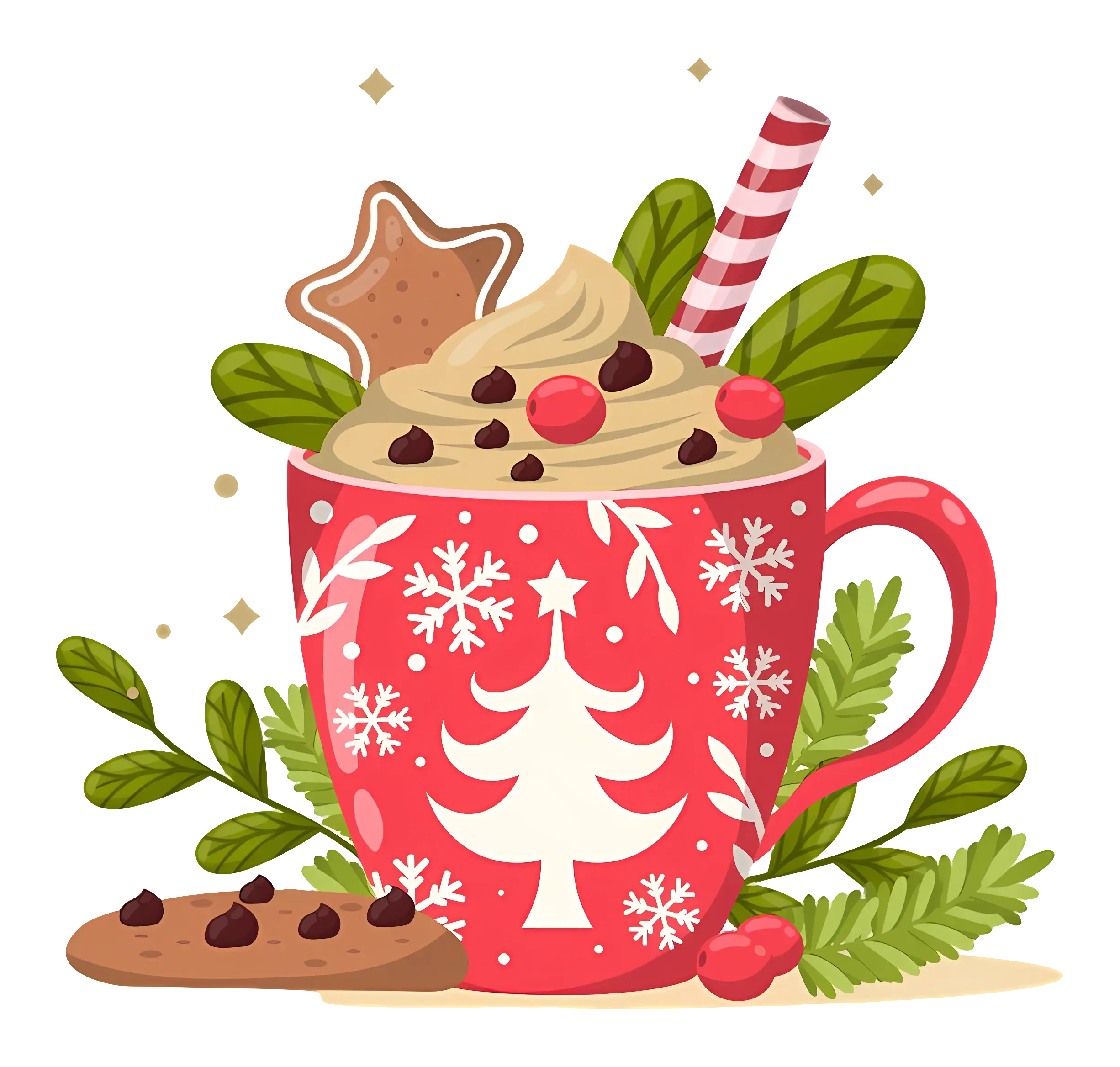 Festive Christmas Cup with Cookies