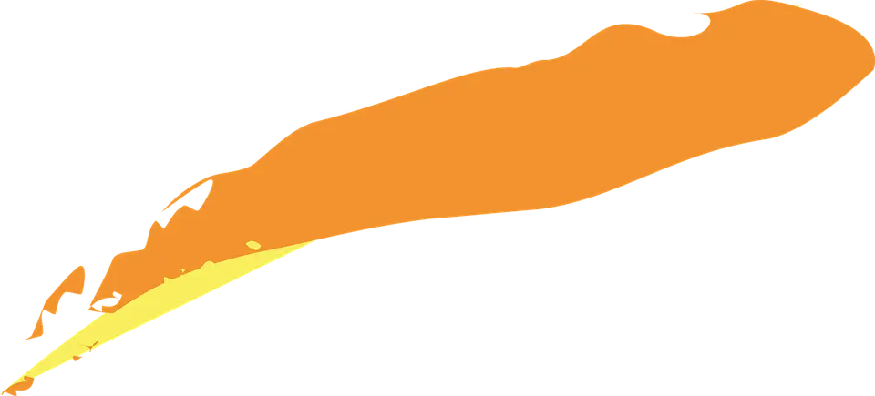 Orange Paint Stroke on Canvas