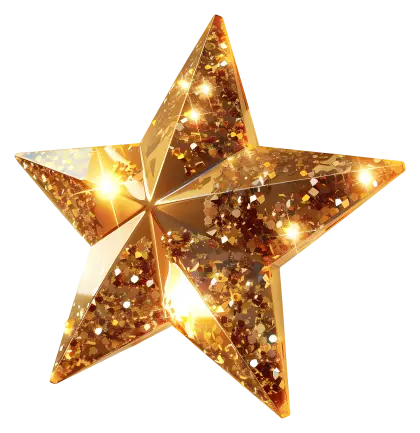 Golden Glittering Star Decoration