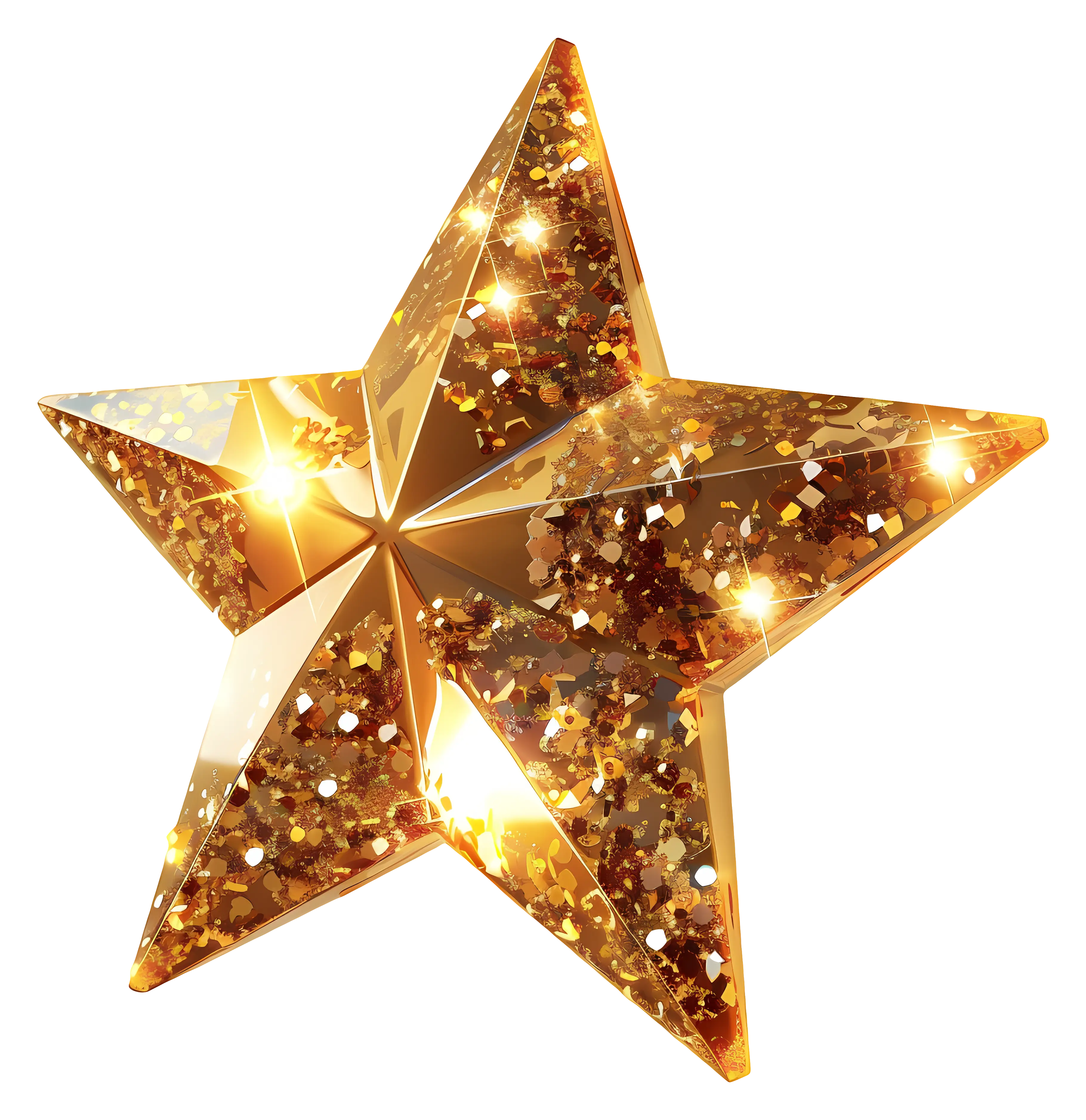 Golden Glittering Star Decoration
