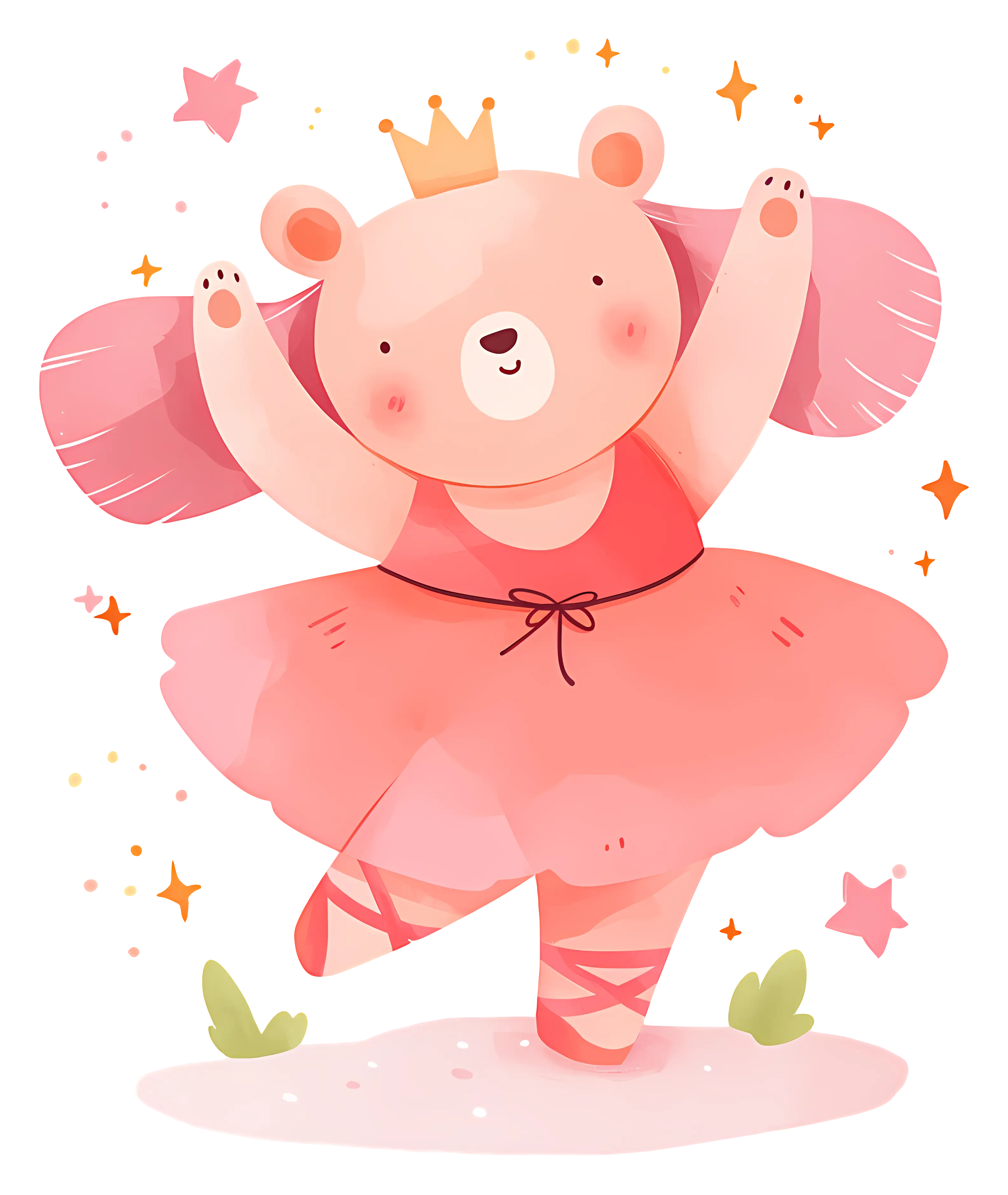 Pink Bear Ballerina Dancing