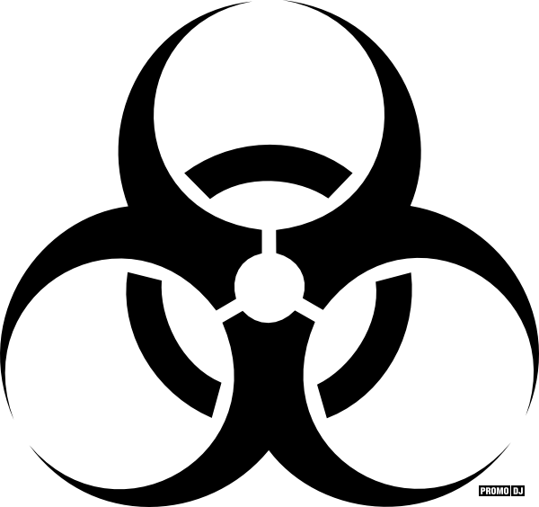 Black Biohazard Symbol for Hazard Warning
