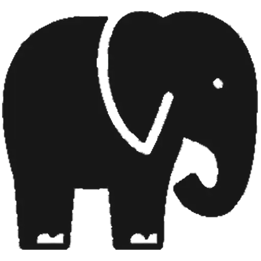 Elephant Black Silhouette Icon