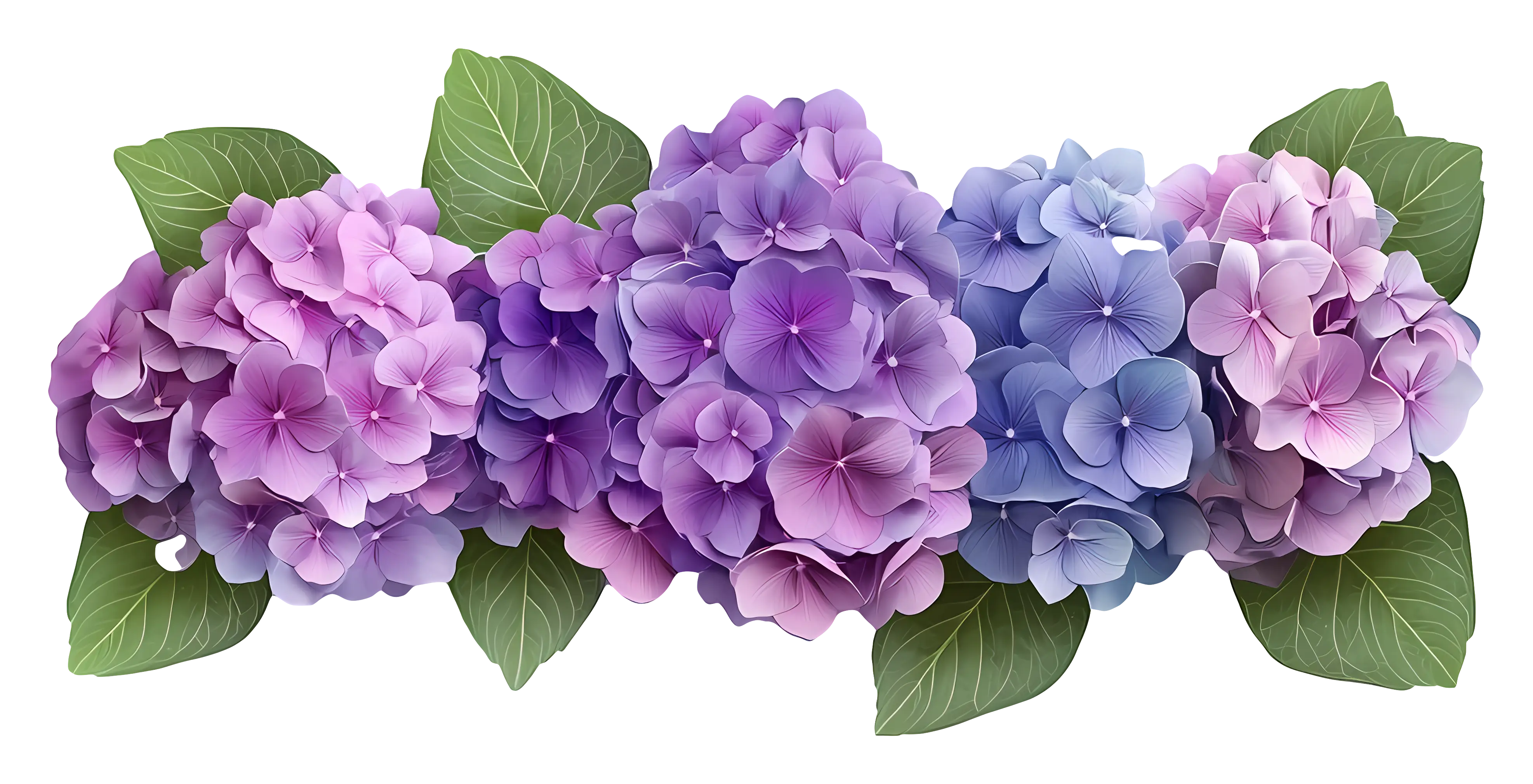 Purple Hydrangea Flowers Illustration