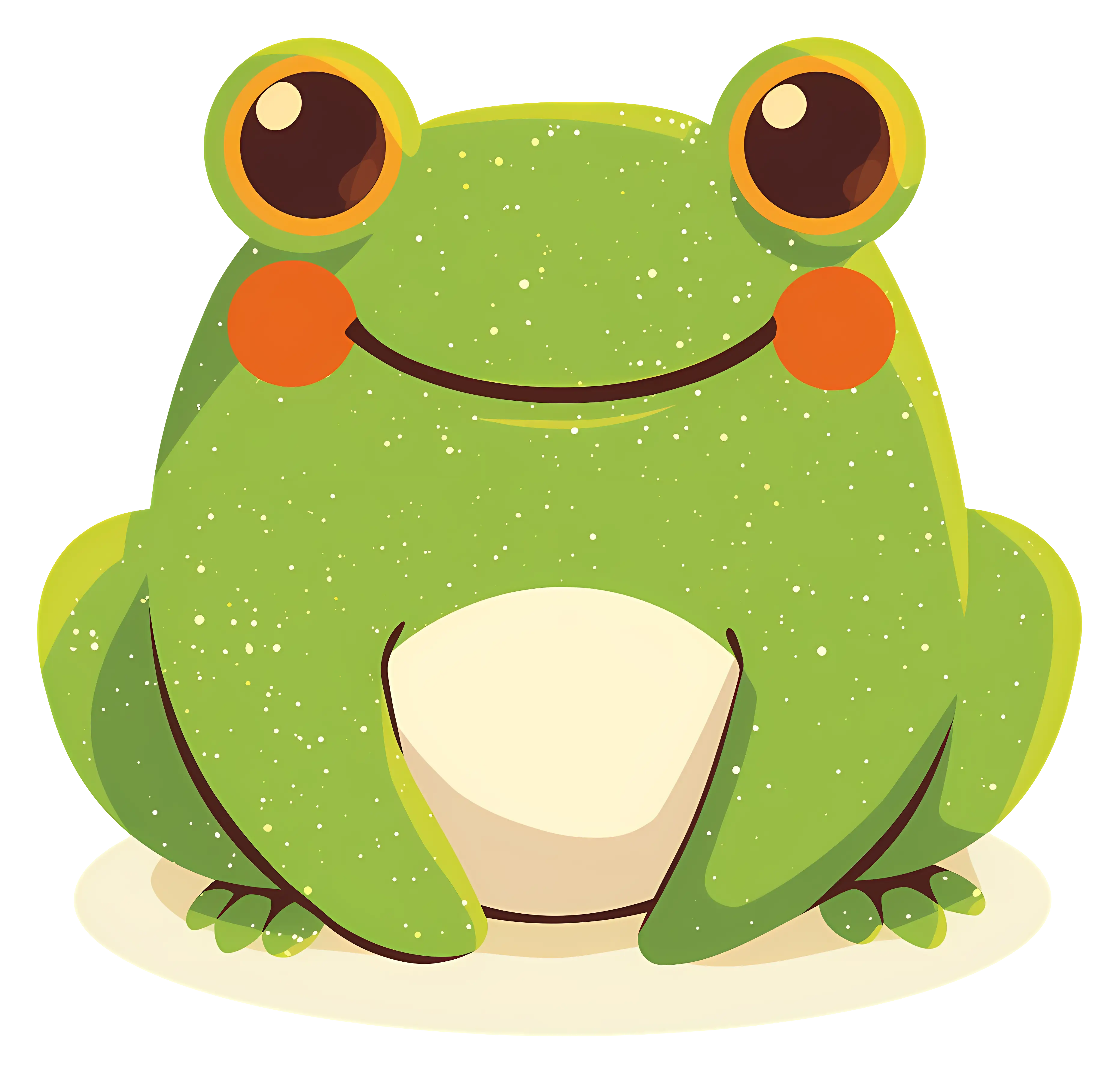 Cute Green Cartoon Frog Illustration