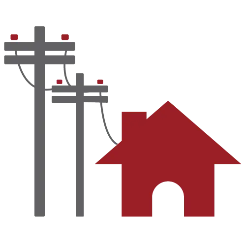 House Connected to Power Lines
