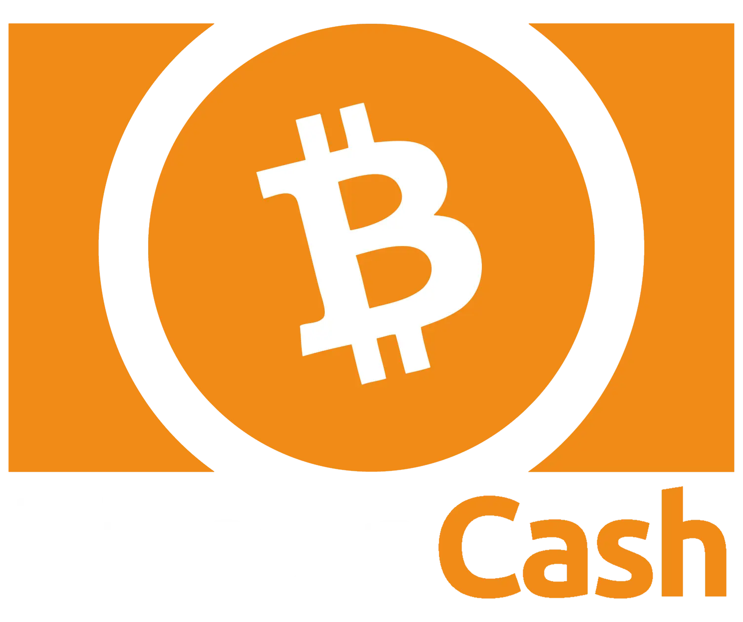 Bitcoin Cash Logo in Orange and White