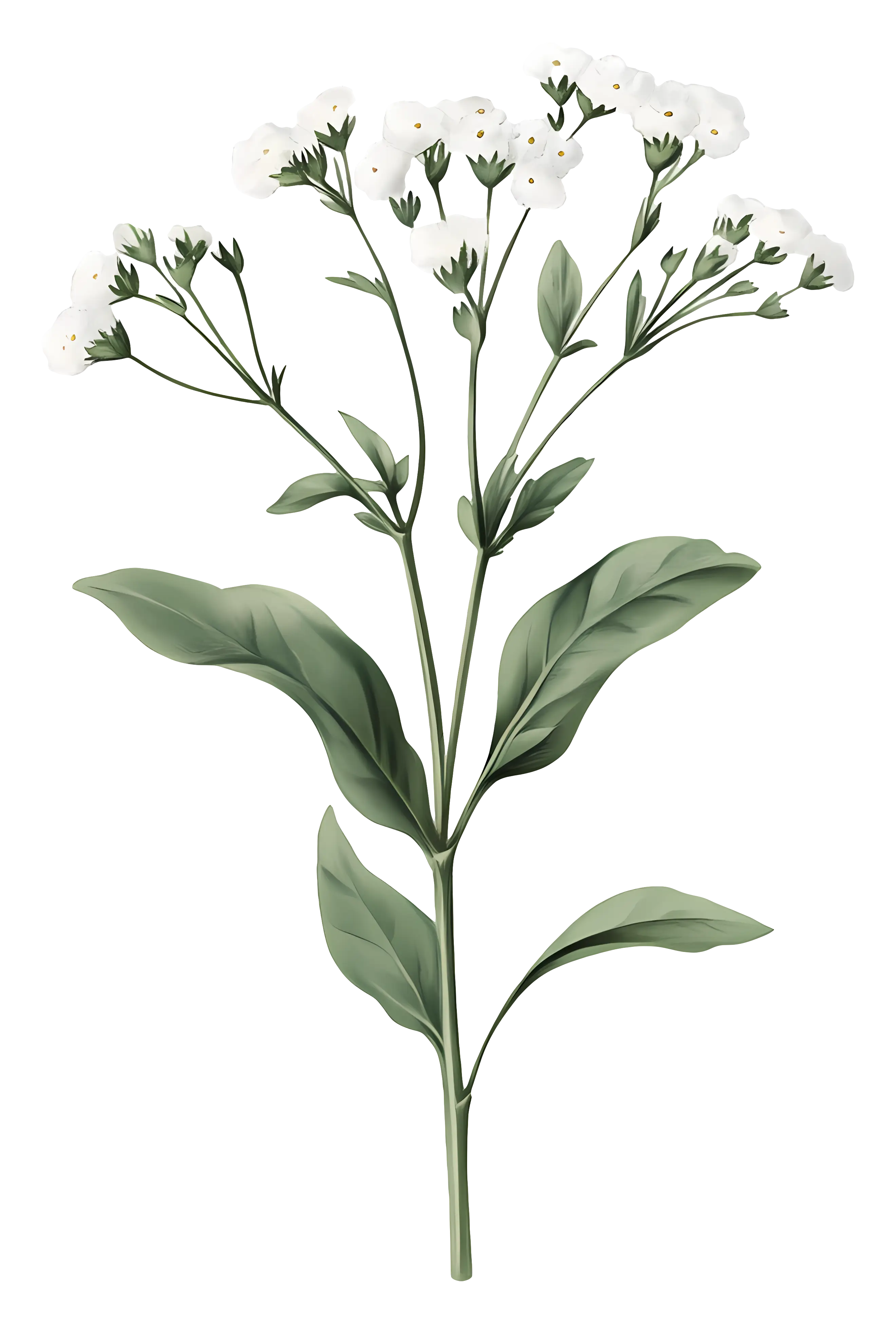 Delicate Flowering Plant with Green Leaves