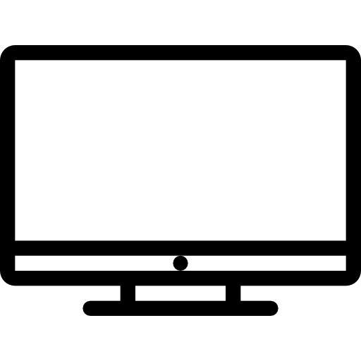 Black and White Television Icon
