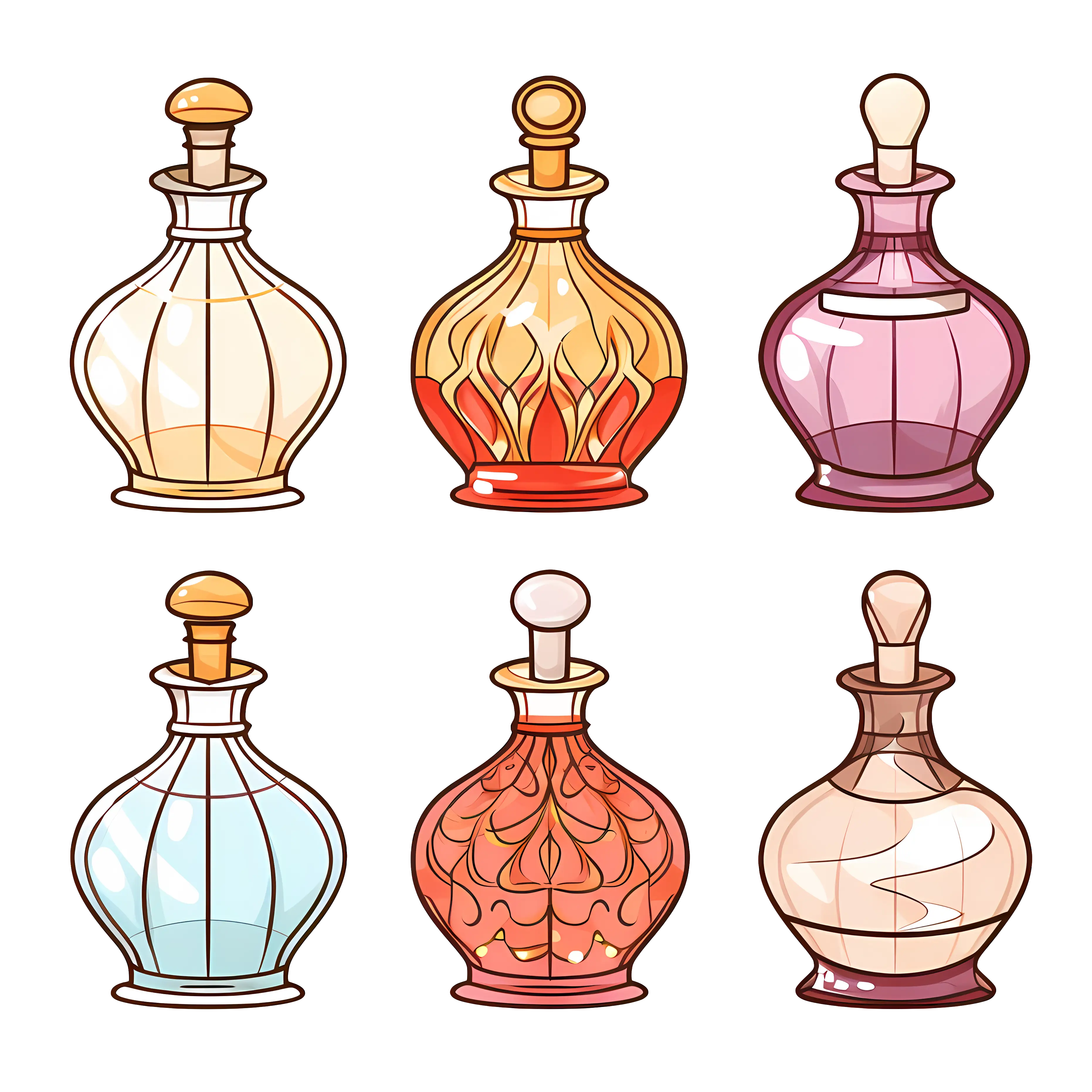 Decorative Perfume Bottles Illustration