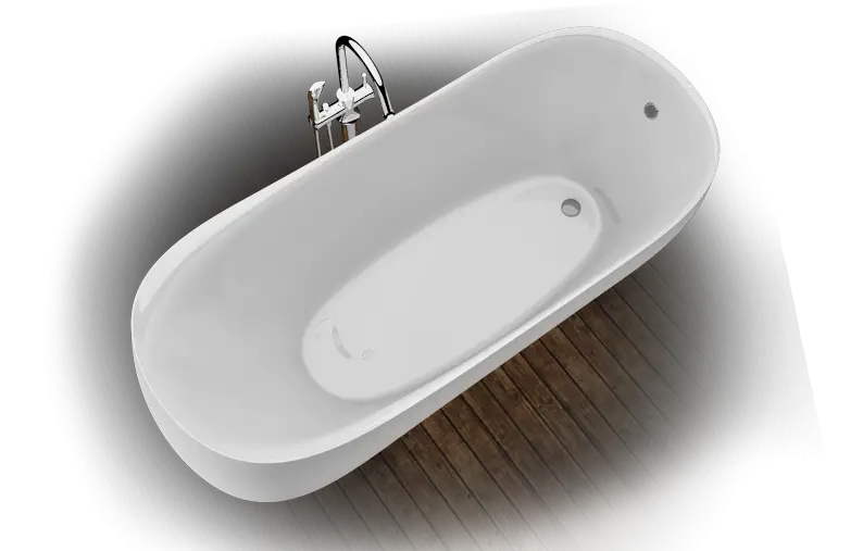 White Freestanding Bathtub with Faucet